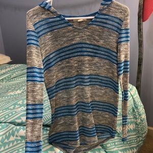 Hooded striped sweater